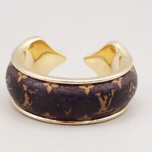 LOUIS VUITTON Sweet Dream Ring Size L Monogram Leather Gold Brown 188-082125